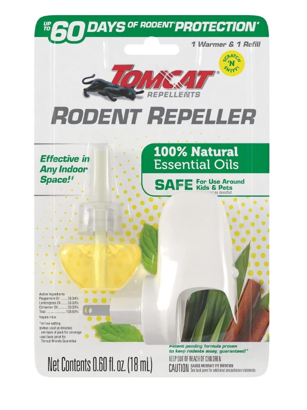 Tomcat Rodent Repeller Essential Oil Plug-In